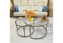 en.casa Couchtisch Set 2-tlg. Kokkola Satztisch rund Metall Klarglas Bild 5