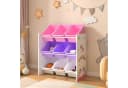 en.casa Kinderregal Muxía mit 9 Ablagekisten Rosa/Lila Bild 1