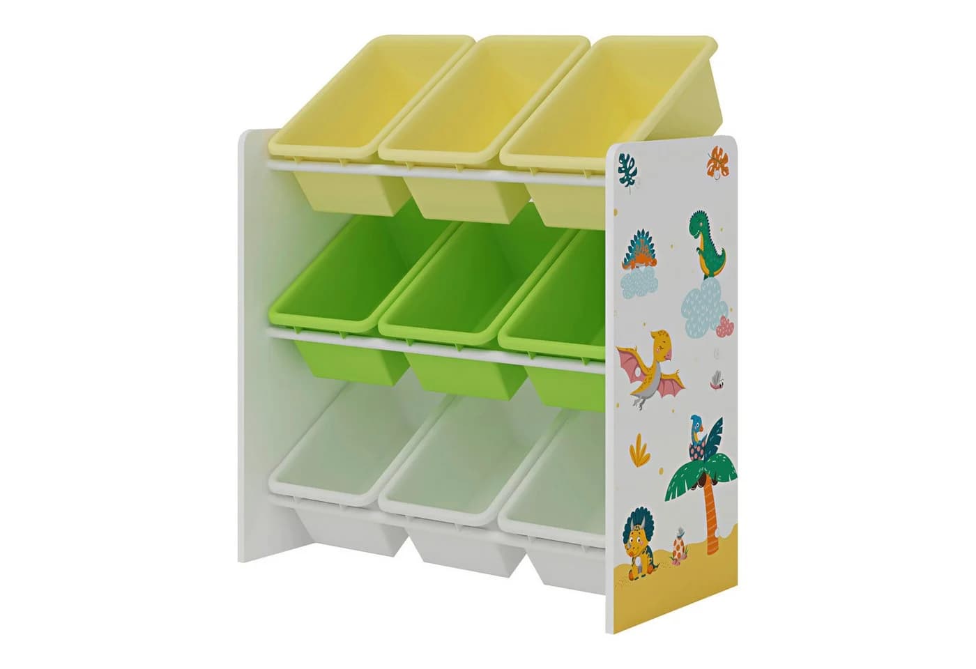 en.casa Kinderregal Muxía mit 9 Kisten Dinosaurier Motiv - Bild 2
