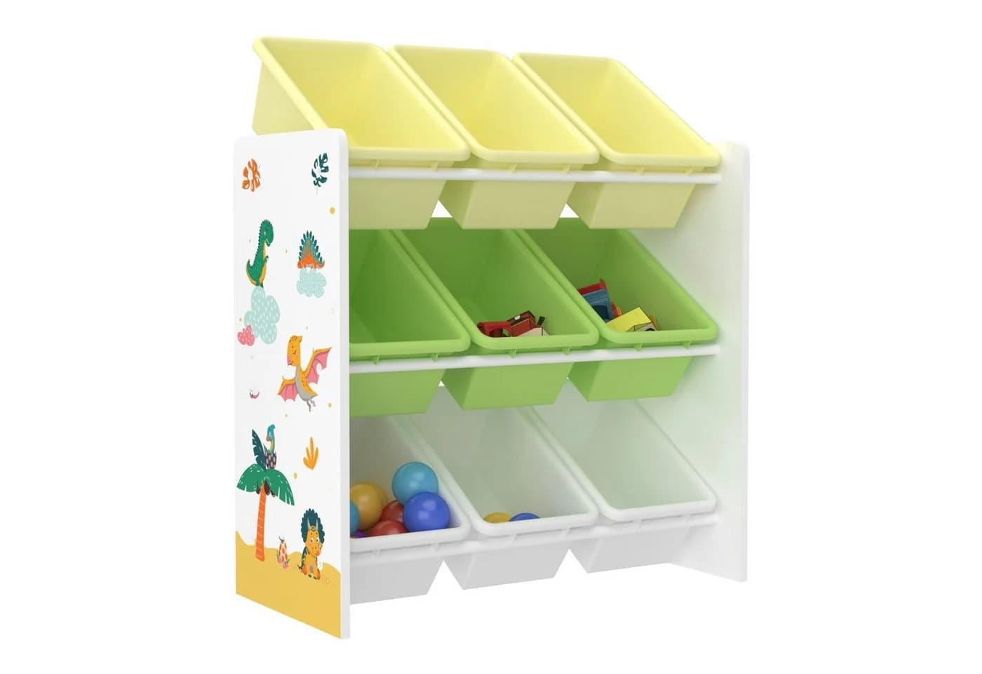 en.casa Kinderregal Muxía mit 9 Kisten Dinosaurier Motiv - Bild 5