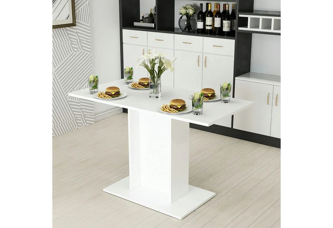 en.casa Esstisch Galten Weiß Modern 4 Pers.