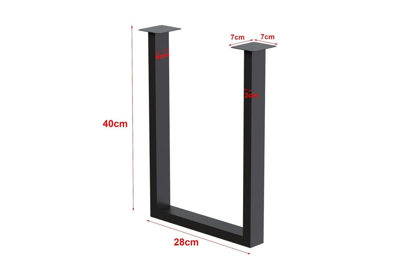 en.casa Tischgestell Holsted 2er Set Stahl Schwarz Matt - Bild 4