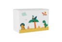 en.casa Spielzeugtruhe Oleiros Dinosaurier Motiv Weiß Grün Gelb Bild 5