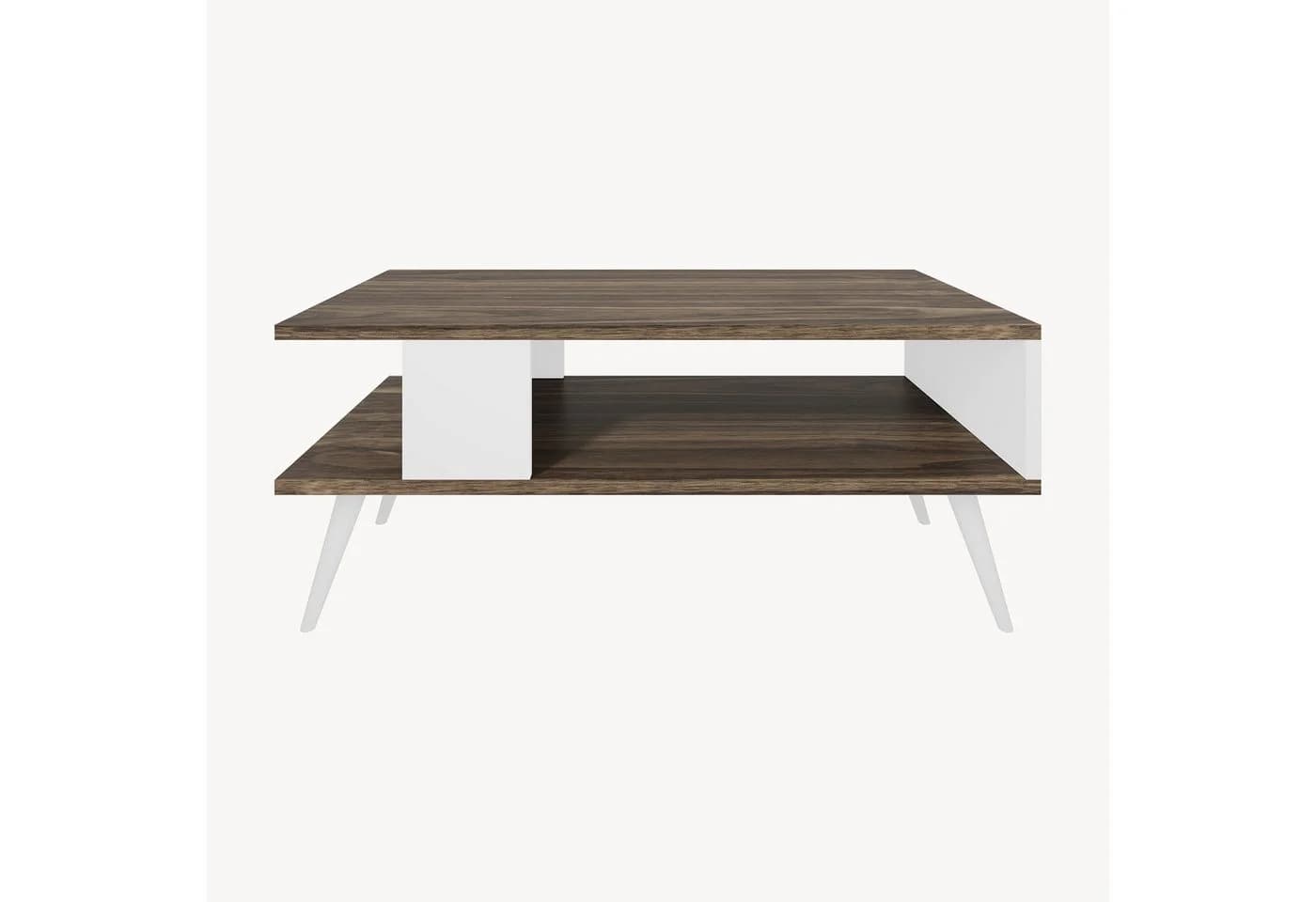 en.casa Couchtisch Lycksele Walnuss-Optik Weiß Moderner Wohnzimmertisch - Bild 5