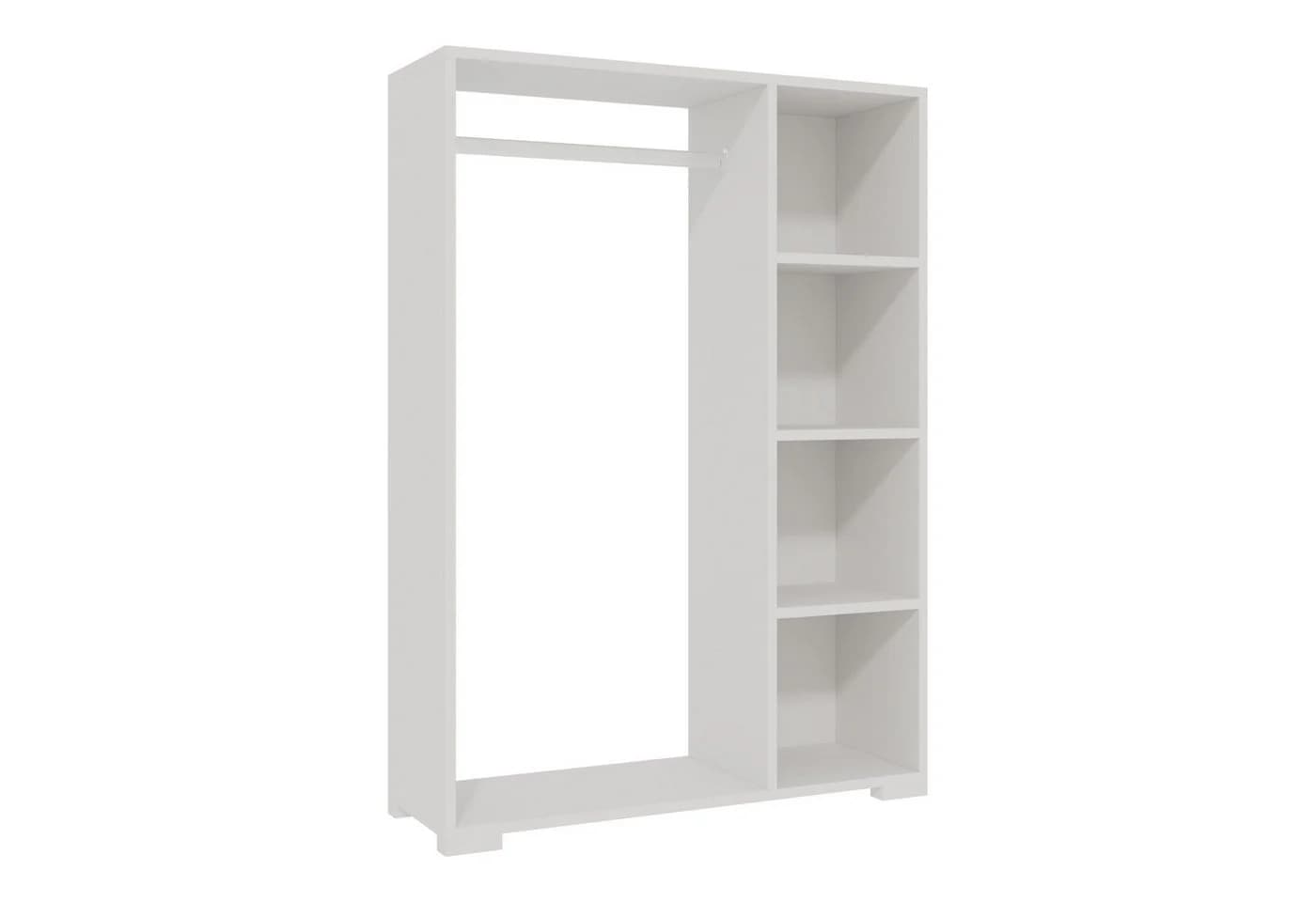 en.casa Kleiderschrank Nesbyen mit Garderobenstange Weiß - Bild 3