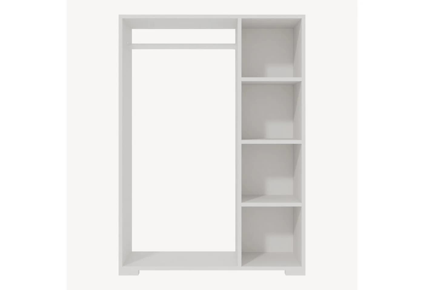 en.casa Kleiderschrank Nesbyen mit Garderobenstange Weiß - Bild 5