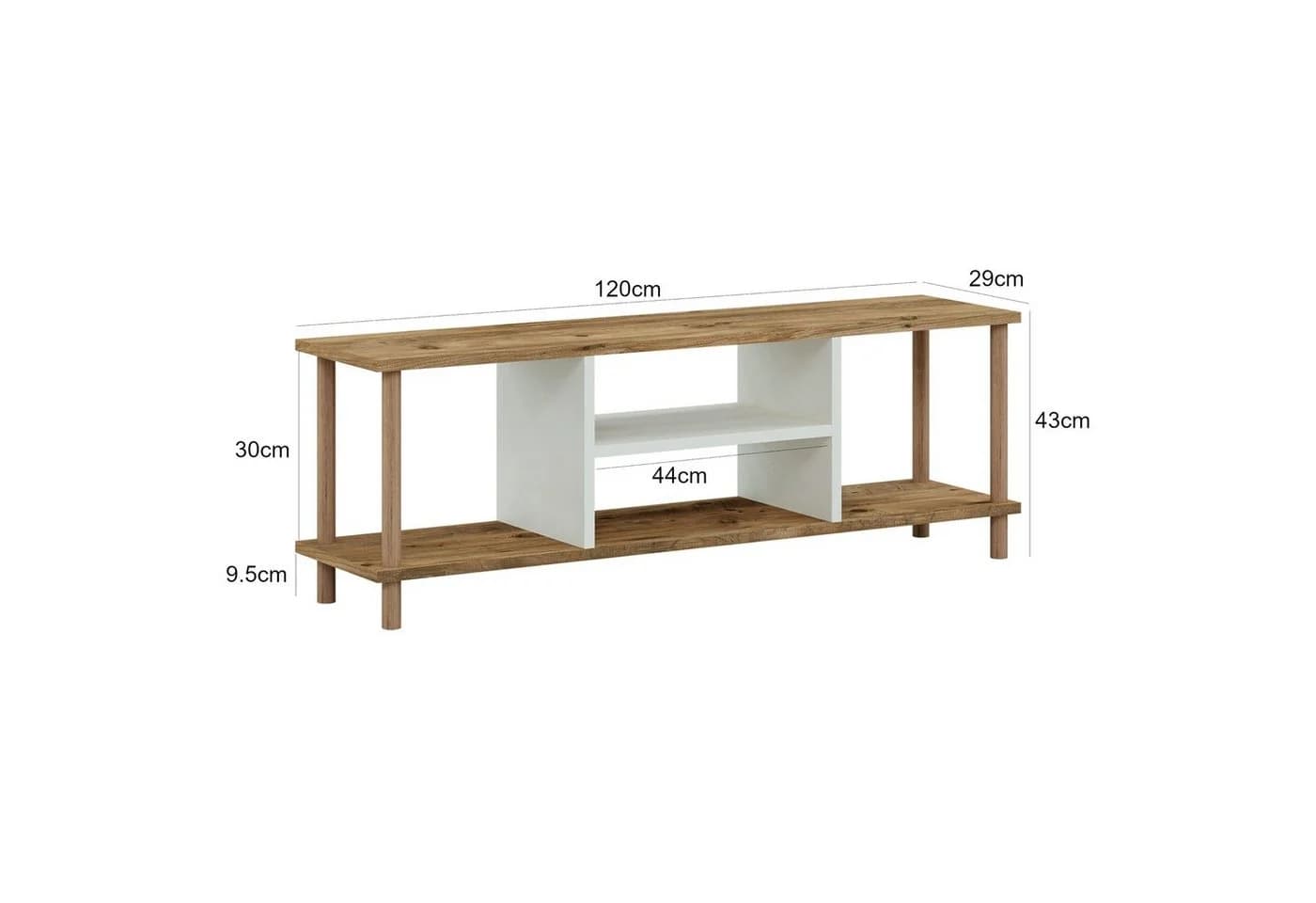 en.casa TV-Schrank Ærøskøbing Holzoptik Weiß - Bild 3