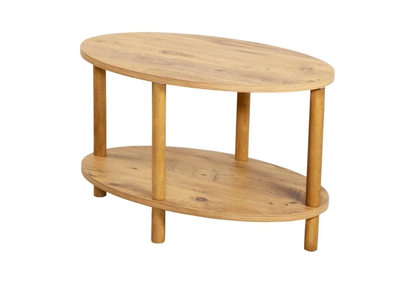 en.casa Couchtisch Oval Buchenholz Beine Holzoptik Modern - Bild 2