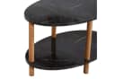en.casa Couchtisch oval Marmoroptik schwarz Buchenholz Beine Bild 5