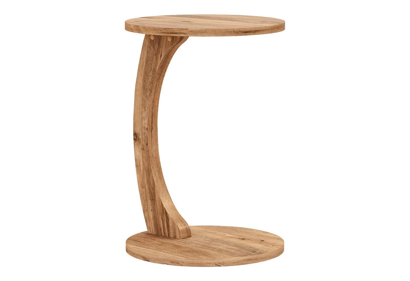 en.casa Beistelltisch C-Form mit Rollen Holzoptik - Bild 2