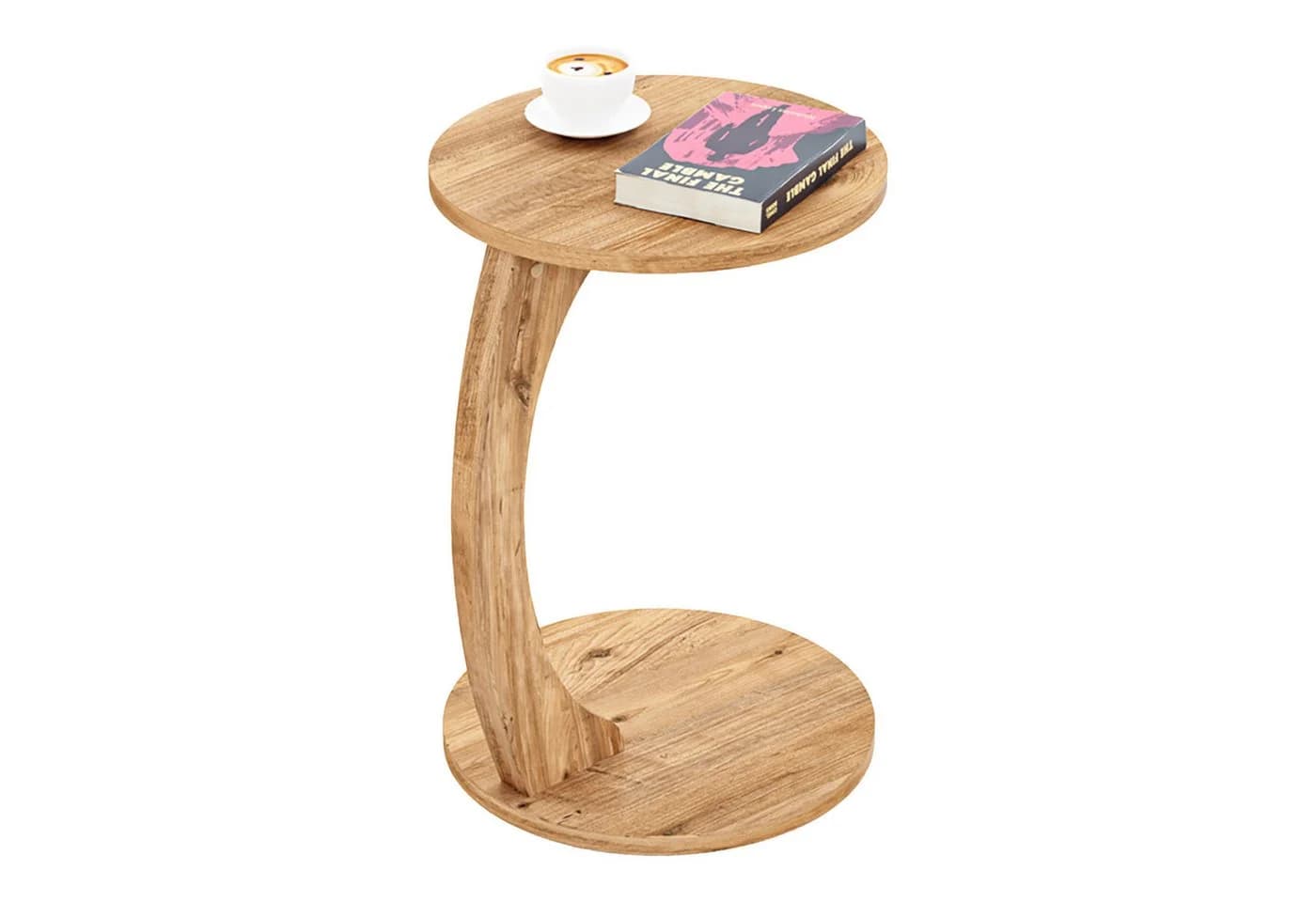 en.casa Beistelltisch C-Form mit Rollen Holzoptik - Bild 5