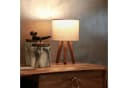 lux.pro Tischleuchte Preston Holz Sandfarben E27 Bild 1