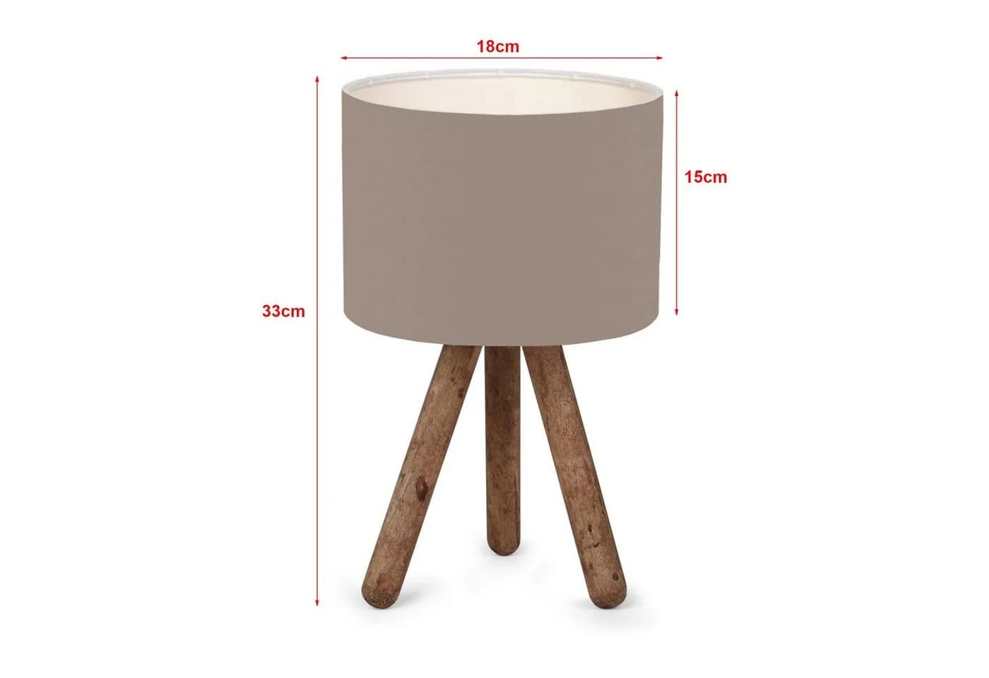 lux.pro Tischleuchte Preston Holz Sandfarben E27 - Bild 3