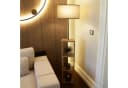 lux.pro Stehleuchte »Redditch« Beige Schwarz mit Regal E27 Bild 1