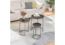 en.casa Satztisch 3er Set Bornholm Metallgestell Marmoroptik Schwarz Bild 1