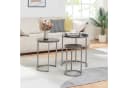 en.casa Satztisch 3er Set Bornholm Metallgestell Marmoroptik Schwarz Bild 2