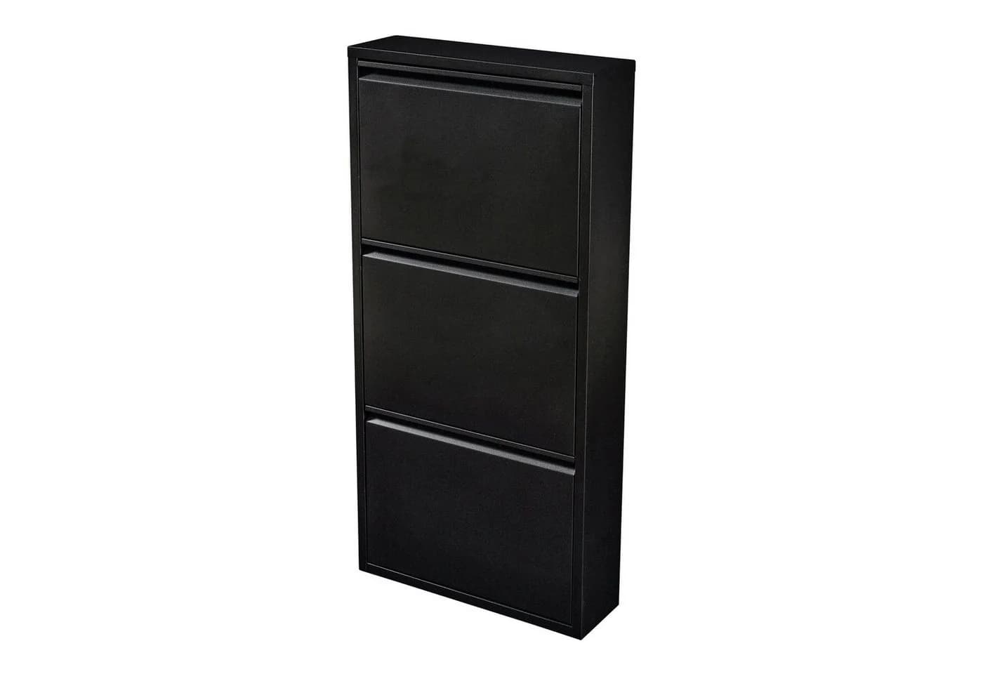 en.casa Schuhschrank Sokndal 3 Klappen Metall Schwarz - Bild 2