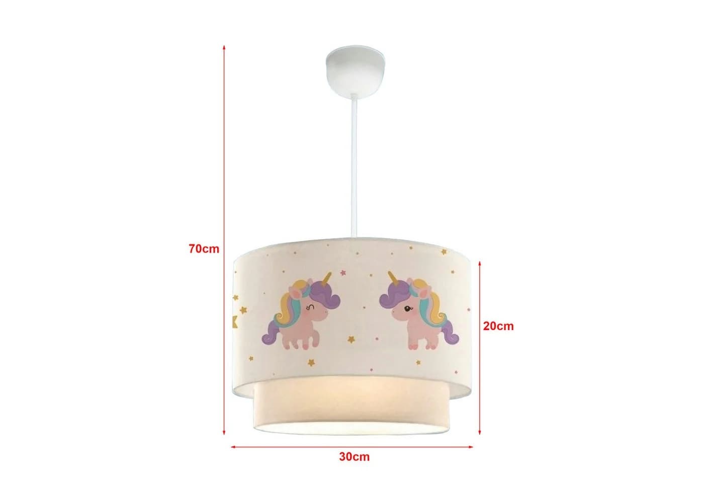 lux.pro Pendelleuchte Kinderzimmer Einhorn Höhenverstellbar Weiß - Bild 3