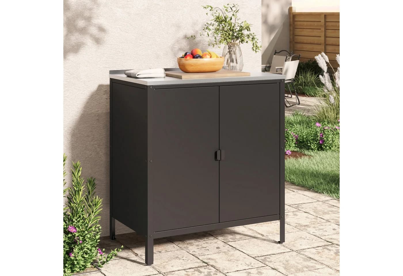 casa.pro Mehrzweckschrank Bolognano Schwarz Matt mit 2 Türen - Bild 2
