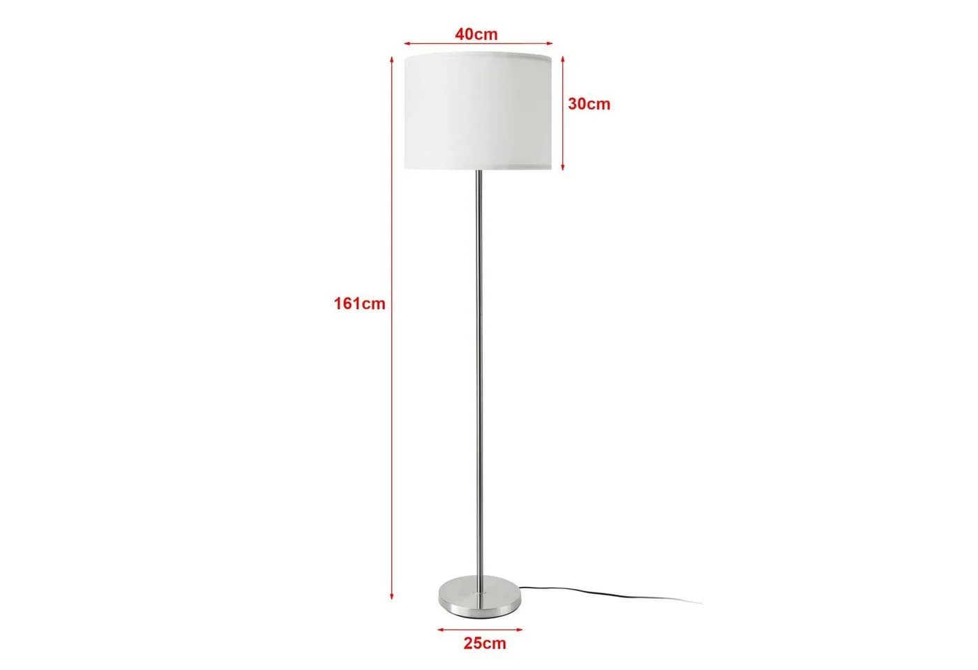 lux.pro Stehlampe Tamworth Silber Weiß E27 Modern - Bild 4