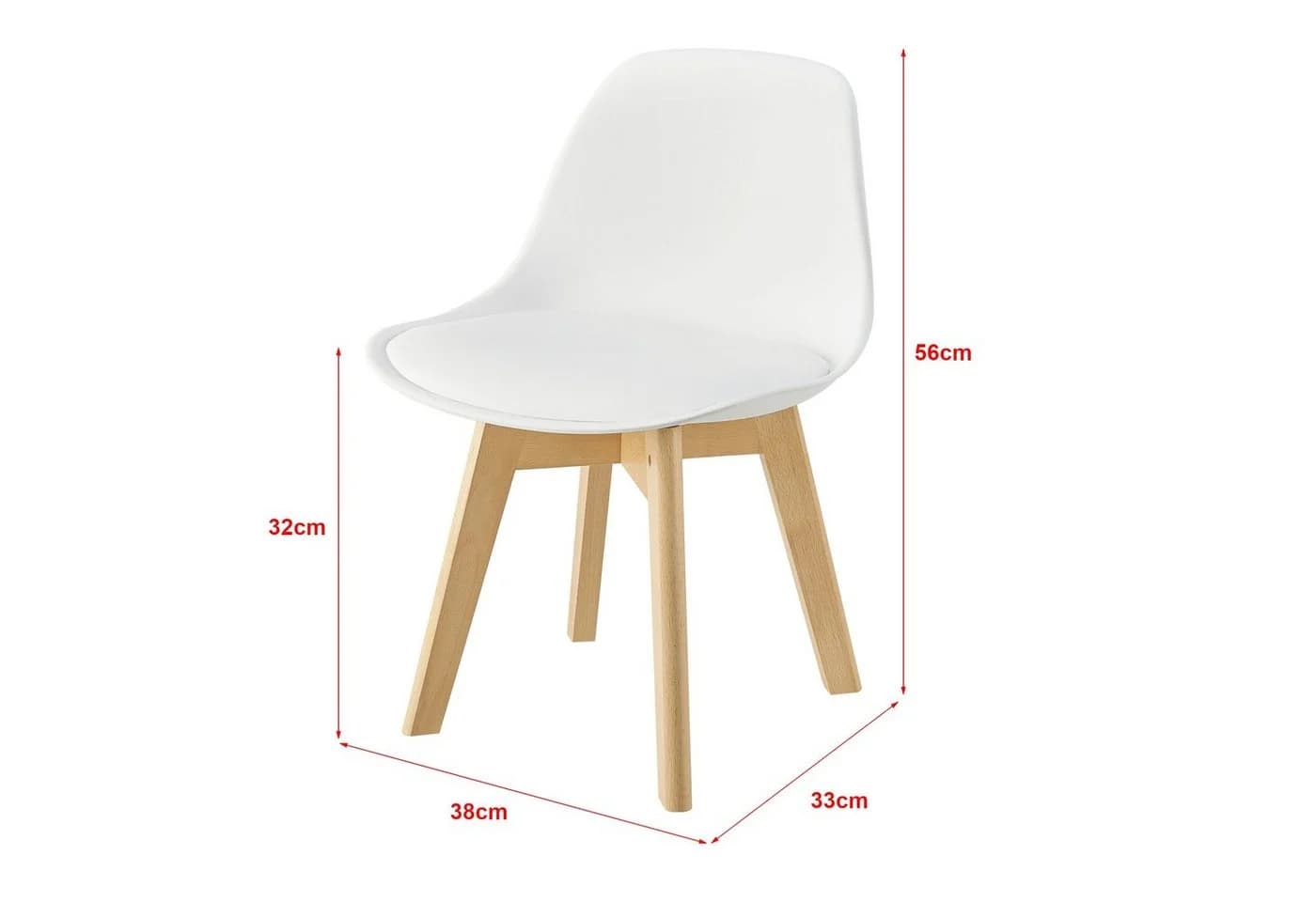 en.casa Kinderstuhl 2er Set Elvdal Weiß Kunstleder - Bild 4