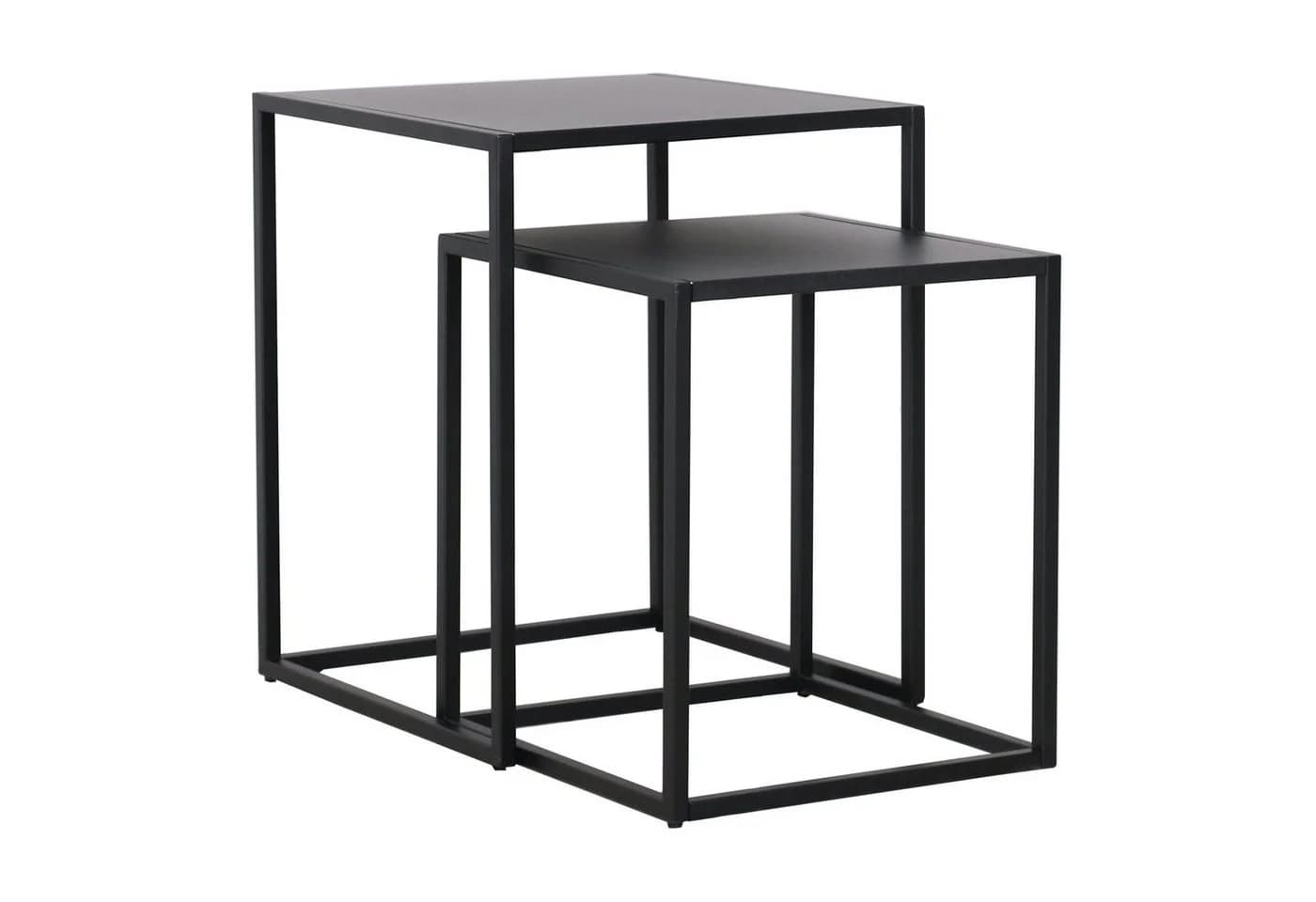 en.casa Beistelltisch 2er Set Schwarz Stahl Modern - Bild 2