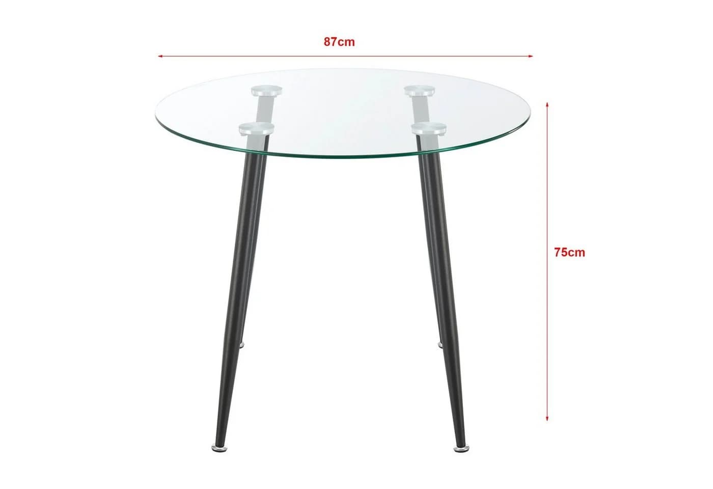 en.casa Esstisch Humppila Glastisch 87 x 75 cm Schwarz - Bild 3