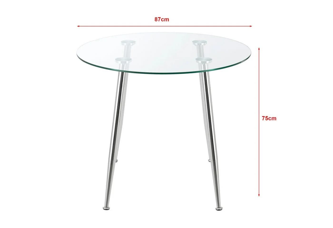 en.casa Esstisch Humppila Glastisch 87 x 75 cm Chrom - Bild 3