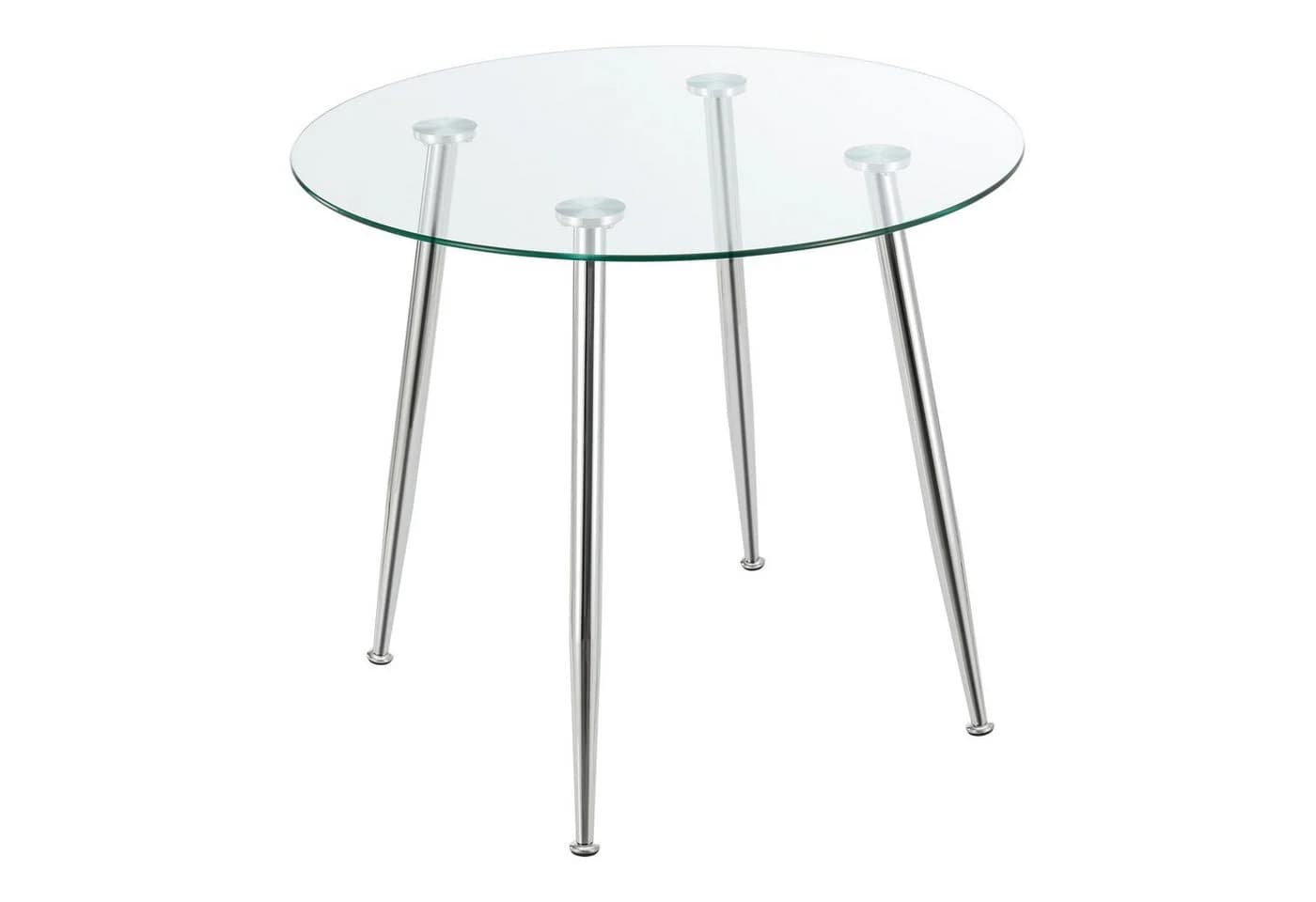 en.casa Esstisch Humppila Glastisch 87 x 75 cm Chrom - Bild 4