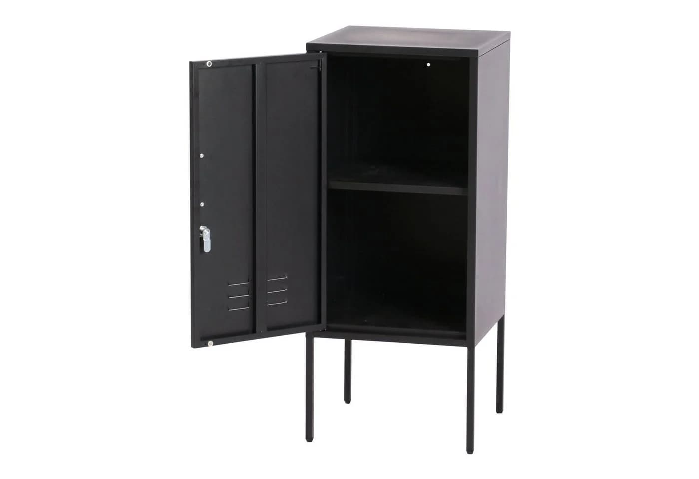 en.casa Nachtschrank Hausjärvi abschließbar Stahl Schwarz - Bild 5