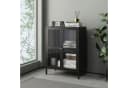 en.casa Sideboard Säkylä Schwarz Stahl mit Glastüren Bild 1