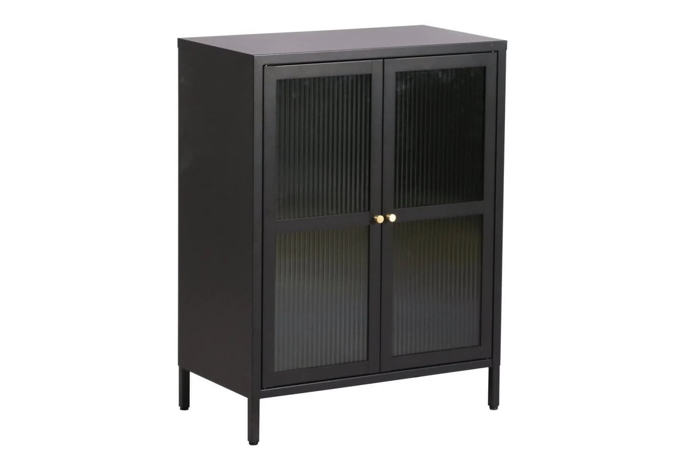 en.casa Sideboard Säkylä Schwarz Stahl mit Glastüren - Bild 2