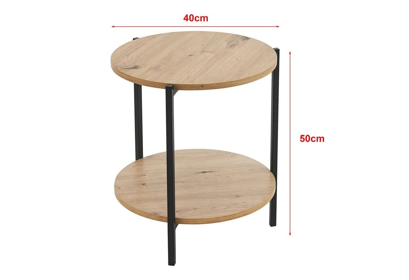 en.casa Beistelltisch Kuopio Sofatisch Metall MDF Holzoptik - Bild 4