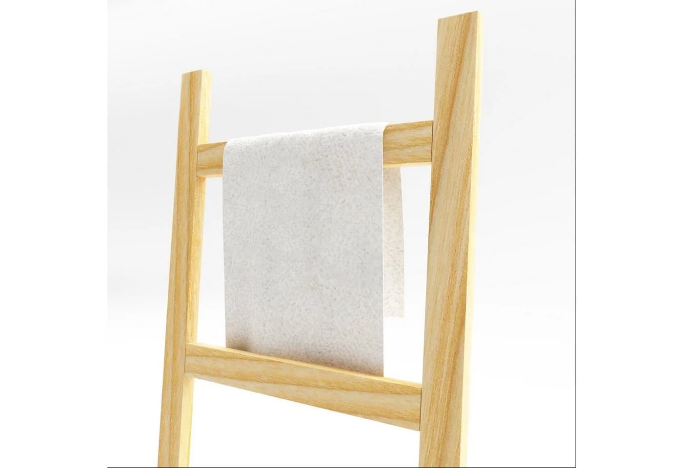 en.casa Handtuchleiter Luumäki Kiefernholz 4 Sprossen Natur - Bild 4