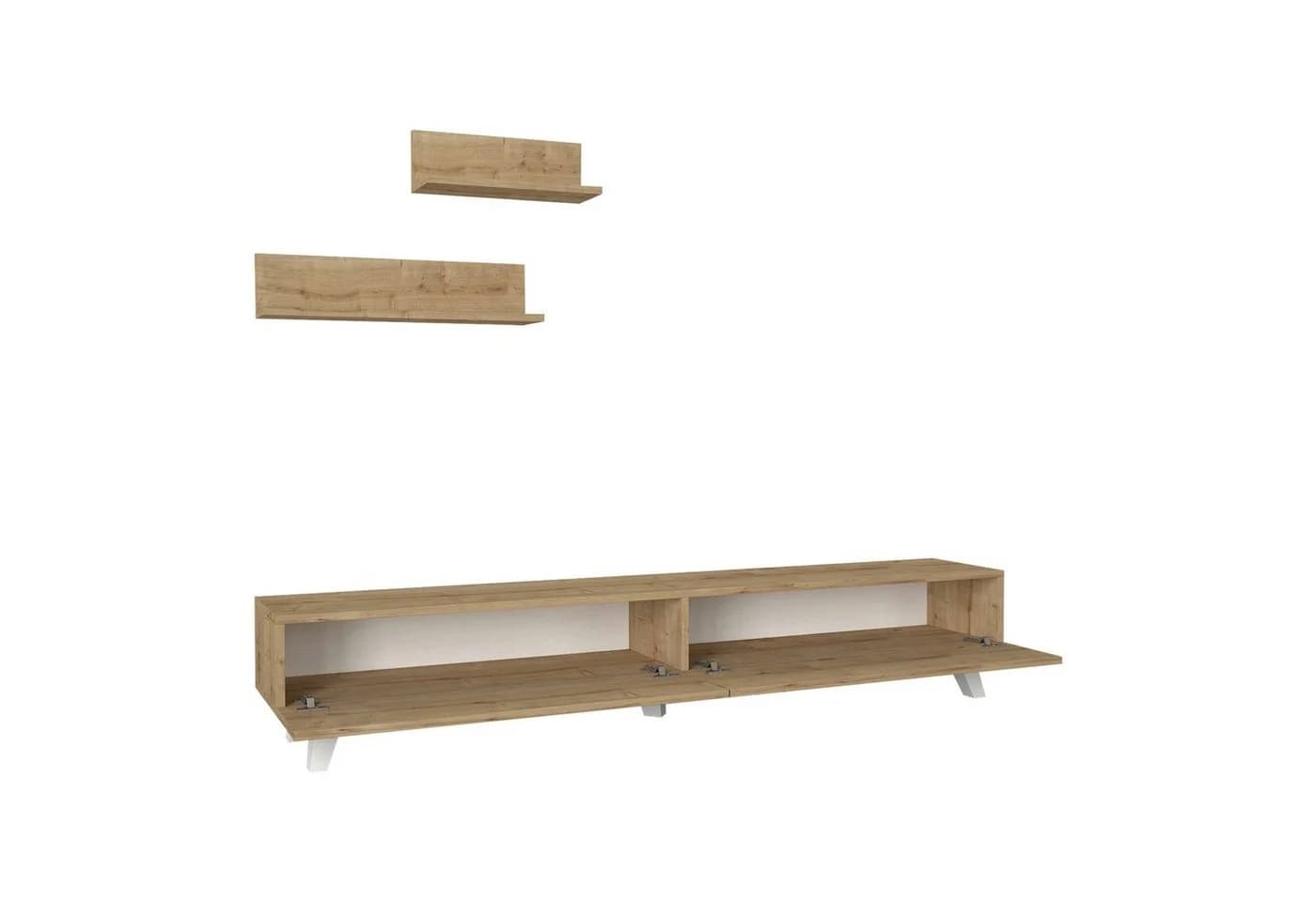 en.casa TV-Schrank Saarijärvi mit 2 Regalen Eiche-Optik - Bild 5