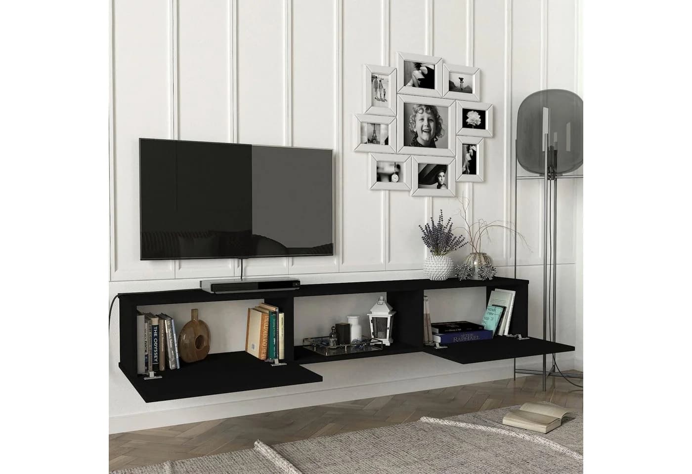 en.casa Lowboard »Paltamo« Fernsehschrank Schwarz Modern - Bild 3