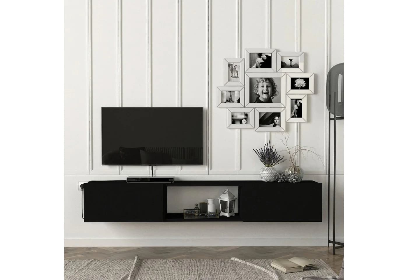 en.casa Lowboard »Paltamo« Fernsehschrank Schwarz Modern - Bild 4