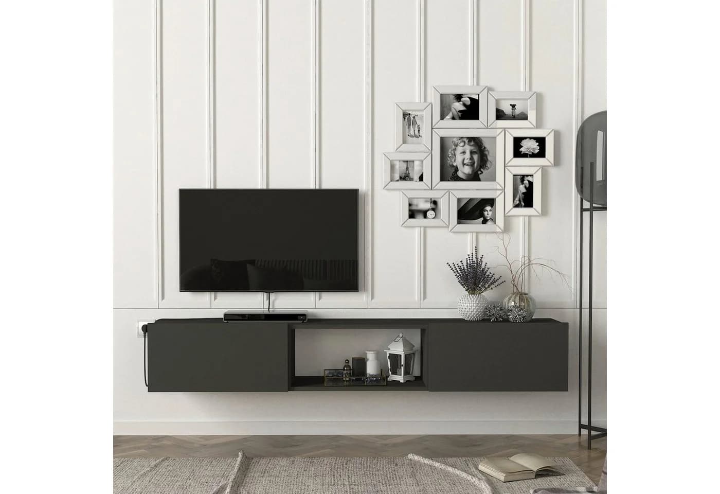 en.casa Lowboard Fernsehschrank Anthrazit Modern - Bild 4