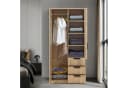 en.casa Kleiderschrank Eiselfing 2 Türen 3 Schubladen Eicheoptik Bild 1