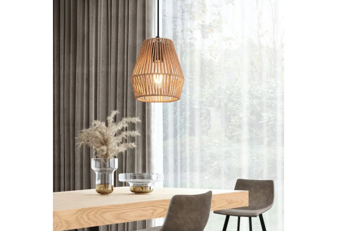 lux.pro Hängeleuchte Liverpool Schwarz/Beige Modern