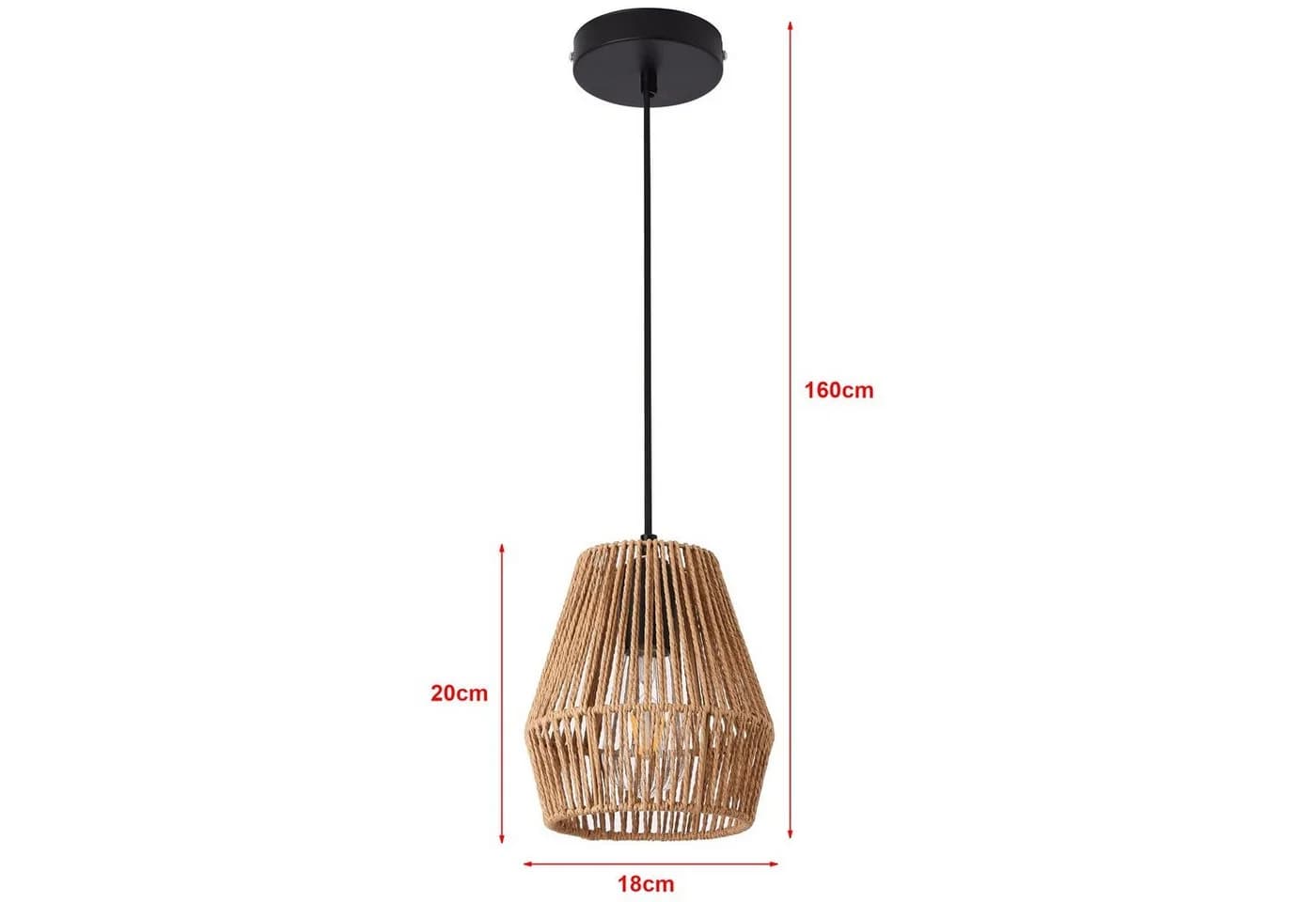 lux.pro Hängeleuchte Liverpool Schwarz/Beige Modern - Bild 4