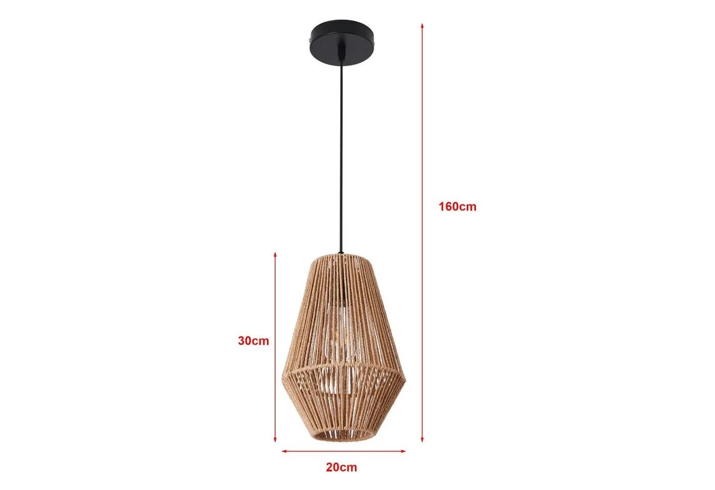 lux.pro Hängeleuchte Newtownabbey Beige Schwarz Seil - Bild 4