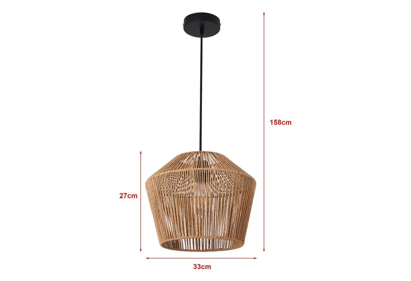 lux.pro Hängeleuchte Sela Schwarz/Beige Modern - Bild 4