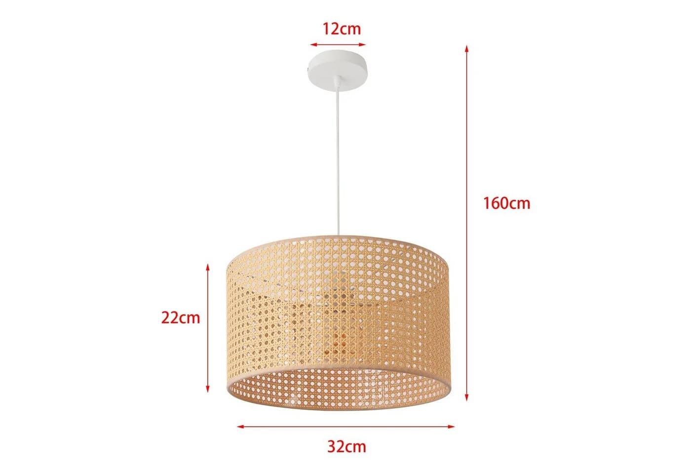 lux.pro Hängeleuchte Shrewsbury Pendelleuchte Rattan-Optik Beige Weiß - Bild 4