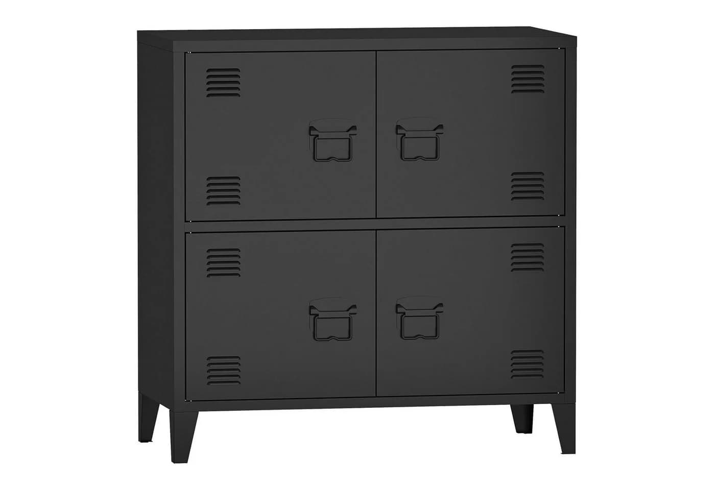 en.casa Mehrzweckschrank Hamina 4 Türen Schwarz - Bild 2