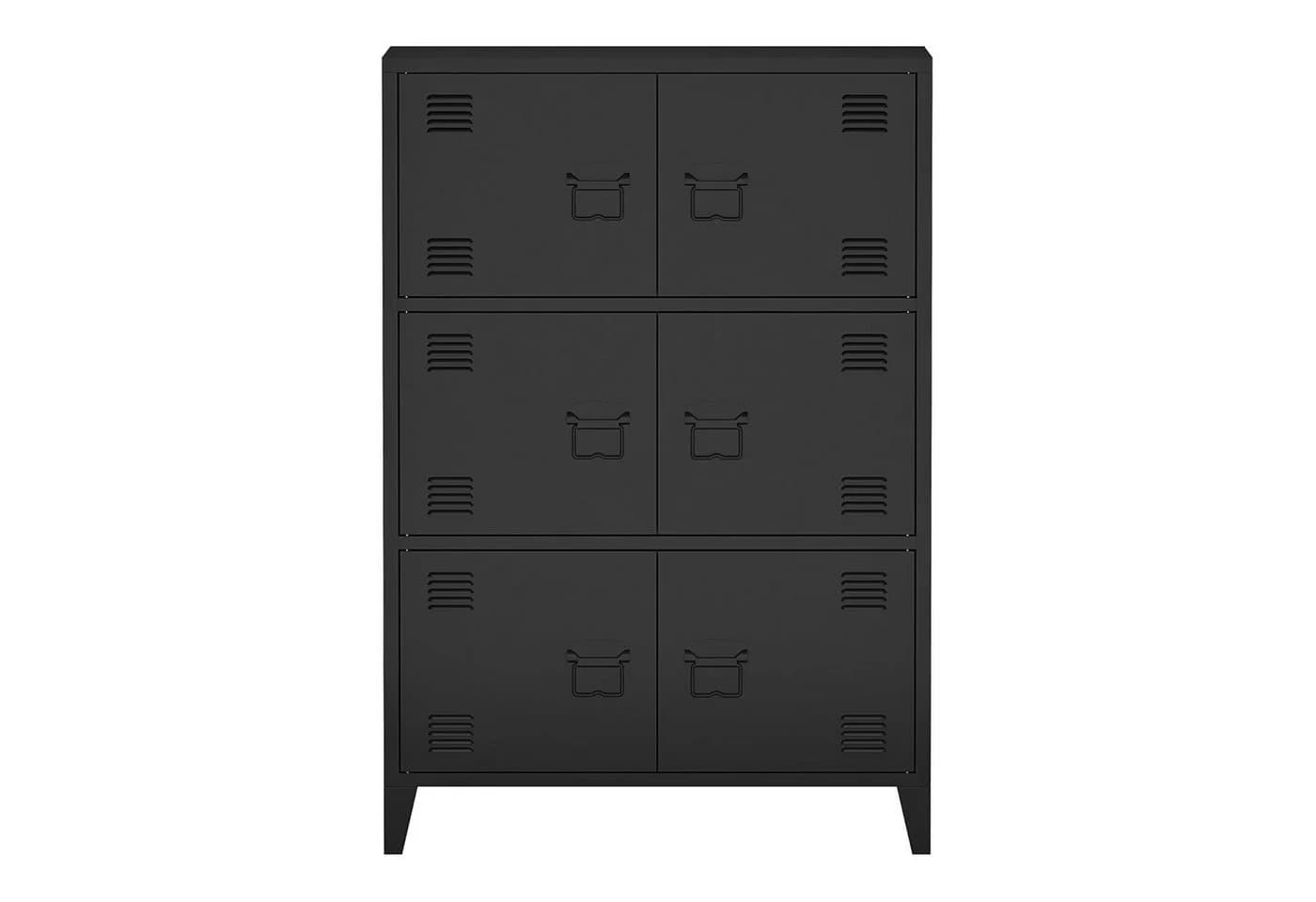 en.casa Mehrzweckschrank Hamina 6 Türen Schwarz - Bild 5
