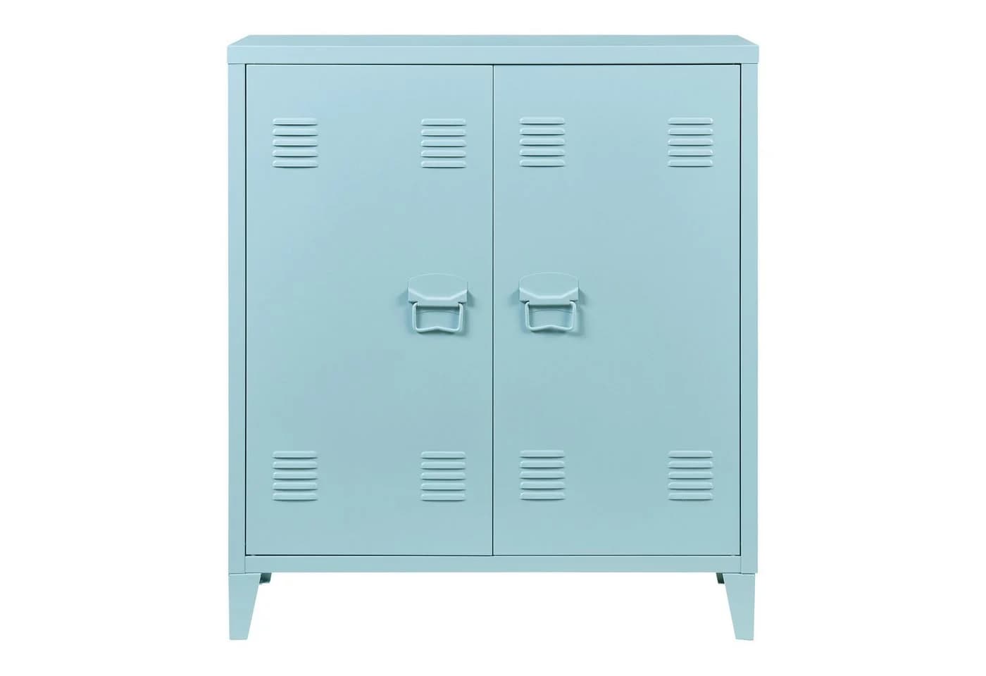 en.casa Aktenschrank Oripää 2 Türen Stahl Graublau - Bild 5
