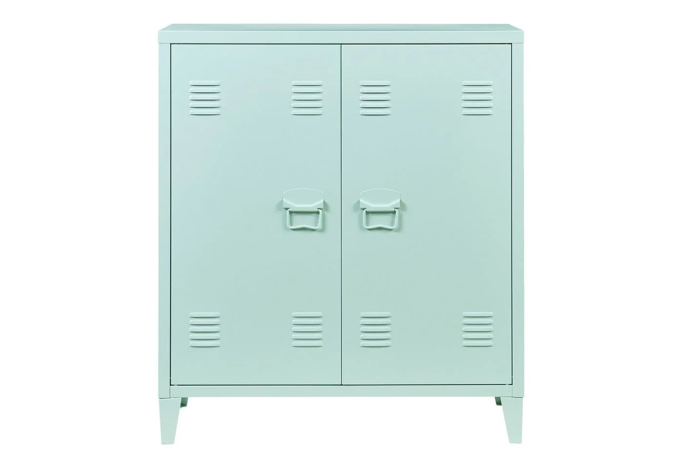 en.casa Aktenschrank Oripää Stahl 2 Türen Pastellgrün - Bild 5
