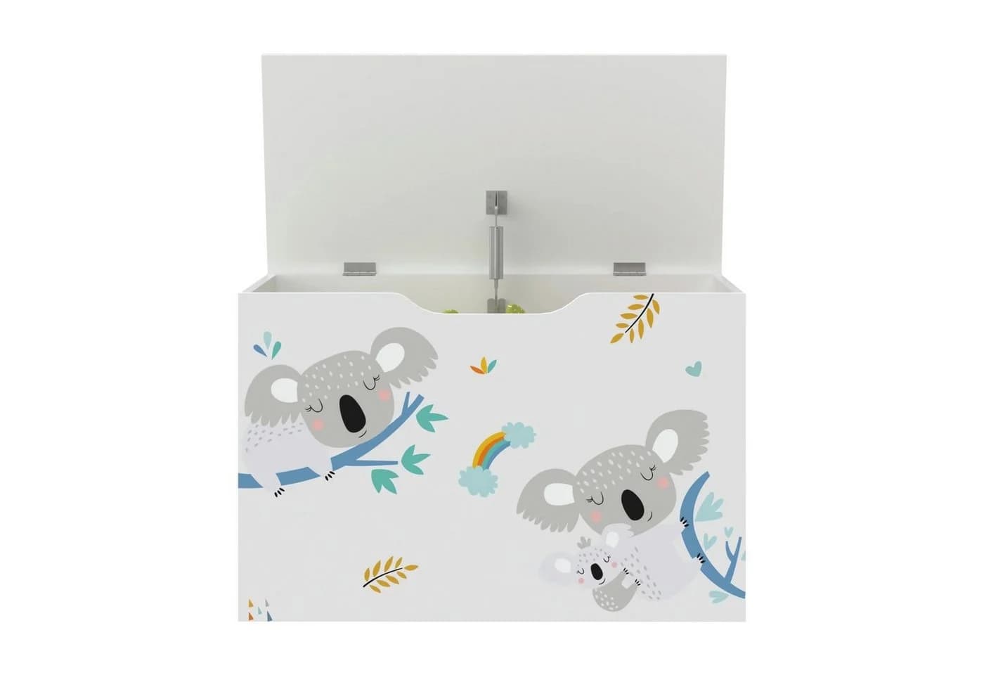 en.casa Spielzeugtruhe Oleiros Koala-Motiv Weiß/Blau/Grau - Bild 5