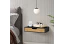 en.casa Wandregal Bokn mit Schublade Bambus Schwarz Bild 1